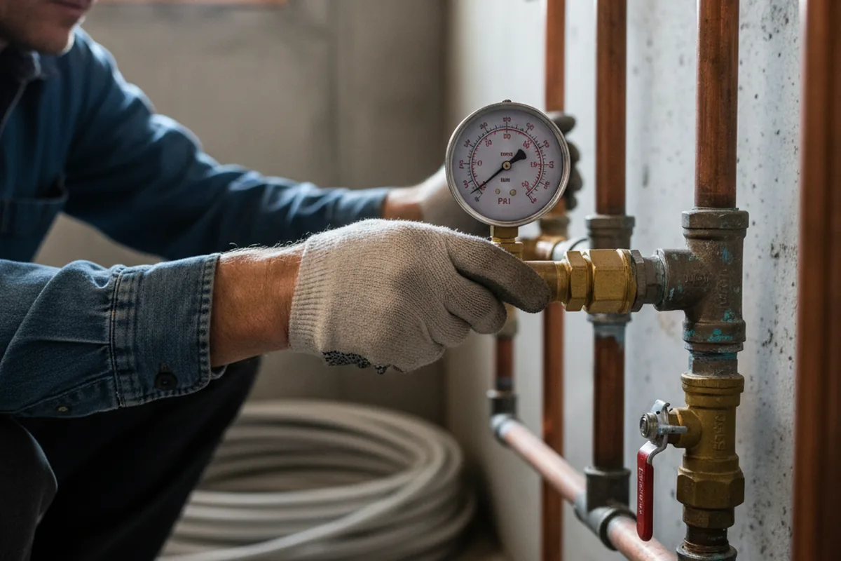 Pressure testing a repaired line during Water Line Repair in Myrtle Beach